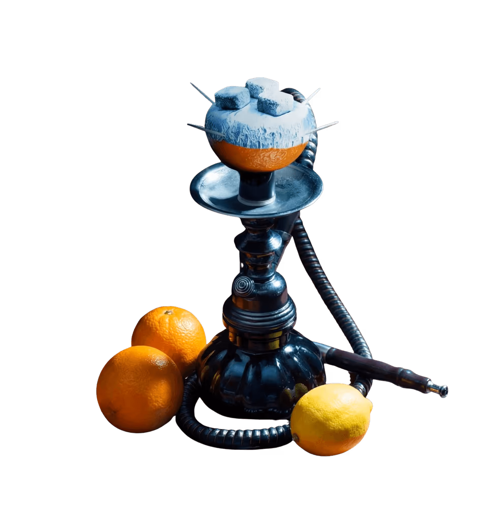 Premium citrus hookah with oranges and lemon